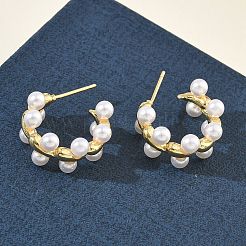 Brass Stud Earrings for Women&nbsp;EJEW-A168-21G