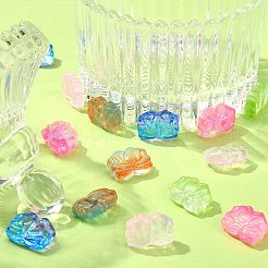 70Pcs 7 Colors Two Tone Glass Beads&nbsp;GLAA-CJ0001-78