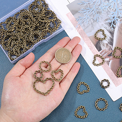 80Pcs 4 Style Zinc Alloy Twist Linking Rings&nbsp;FIND-AR0001-47