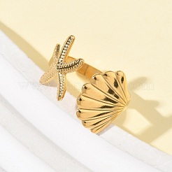 304 Stainless Steel Cuff Rings&nbsp;RJEW-P150-03A-G
