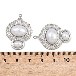 304 Stainless Steel & ABS Plastic Imitation Pearl Pendants&nbsp;STAS-Z166-15P