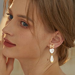 5Pairs Brass Clear Cubic Zirconia Stud Earring Findings&nbsp;KK-BBC0018-46