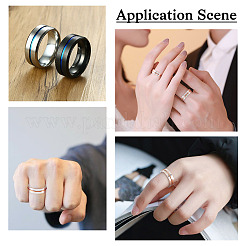 6Pcs 6 Style 202 & 201 Stainless Steel Stainless Steel Grooved Finger Ring for Men Women&nbsp;RJEW-YS0001-01