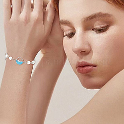 8Pcs 2 Colors Brass Sky Blue Cubic Zirconia Connector Charms&nbsp;KK-BBC0018-19