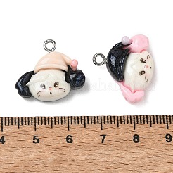 Opaque Resin & Glitter Powder Pendants&nbsp;RESI-B044-16P