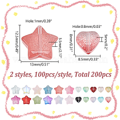 200Pcs 2 Styles Transparent Glass Beads&nbsp;GLAA-AR0001-72