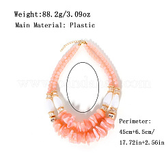 Fashionable Resin Nuggets Graduated Beaded Double Chain Necklaces for Women&nbsp;FS-WGDCFF5-01