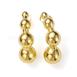Ion Plating(IP) 304 Stainless Steel Round Ball Beaded Stud Earrings for Women&nbsp;EJEW-K244-15G
