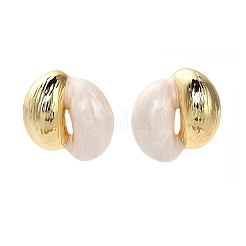 Brass Enamel Stud Earrings&nbsp;EJEW-P308-09A-G