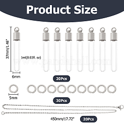 DIY 304 Stainless Steel & Glass Bottle Pendant Necklace Making Kits&nbsp;DIY-HS0001-51P
