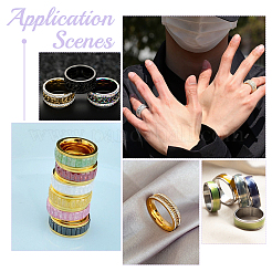 18Pcs 9 Size 201 Stainless Steel Grooved Finger Rings Set for Men Women&nbsp;STAS-UN0045-59A-M