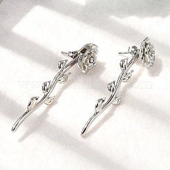 Brass Flower Stud Earrings&nbsp;EJEW-P322-06B-P