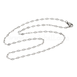 Tarnish Resistant 304 Stainless Steel Dapped Cable Chain Necklaces&nbsp;STAS-O053-03P