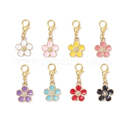 Alloy Enamel Flower Pendant Decorations&nbsp;HJEW-JM04235
