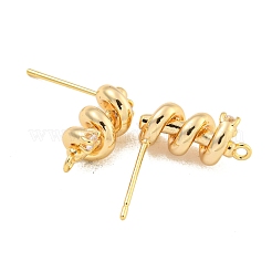 Brass Micro Pave Cubic Zirconia Stud Earring Findings&nbsp;KK-U015-01G