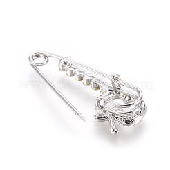 Platinum Plated Alloy Brooches&nbsp;JEWB-WH0003-04P