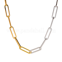 Stainless Steel Paperclip Chain Necklaces for Women&nbsp;WU7304-1