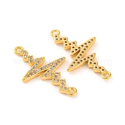 Brass Micro Pave Clear Cubic Zirconia Connector Charms&nbsp;KK-U017-01B-G