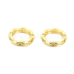 Brass Micro Pave Clear Cubic Zirconia Bead Frame&nbsp;KK-H495-03G