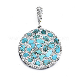 Polymer Clay Rhinestone Pendants&nbsp;RB-S056-14A-P