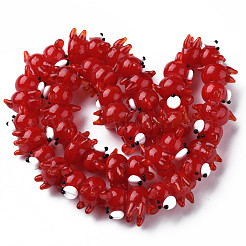 Transparent Handmade Bumpy Lampwork Beads Strands&nbsp;LAMP-T007-19-B07