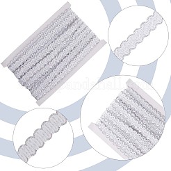 Polyester Wavy Lace Ribbons&nbsp;OCOR-WH0082-21C