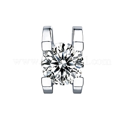 Anti-Tarnish Rhodium Plated 925 Sterling Silver Pave Crystal Moissanite Rhinestone Oval Pendant&nbsp;STER-U003-07P