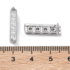 925 Sterling Silver Cubic Zirconia Twister Clasps&nbsp;STER-WH0007-28A-P