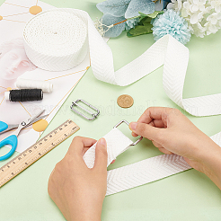 Polycotton Ribbons&nbsp;SRIB-WH0011-073C
