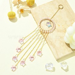 Glass Star Pendant Decorations&nbsp;HJEW-JM01113-02