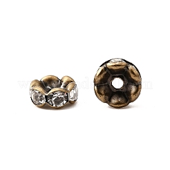 Brass Rhinestone Spacer Beads&nbsp;RB-A014-L8mm-01AB-NF