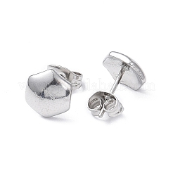 Non-Tarnish 304 Stainless Steel Hexagon Stud Earrings for Women&nbsp;LS-EJEW-I285-04A-P