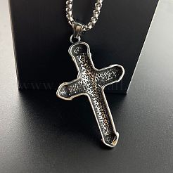 Unique Punk Style 304 Stainless Steel Necklace with European Cross Pattern Design.&nbsp;EL3616