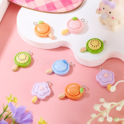8Pcs Opaque Resin Pendants&nbsp;CRES-TA0001-70