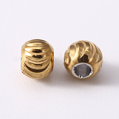 201 Stainless Steel Corrugated Beads&nbsp;STAS-S103-17B-G