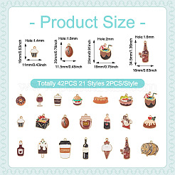 42Pcs 21 Styles Alloy Enamel Pendants&nbsp;ENAM-TA0003-87