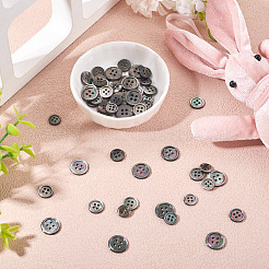 60Pcs 3 Styles Natural Black Lip Shell Buttons&nbsp;BUTT-TA0001-25