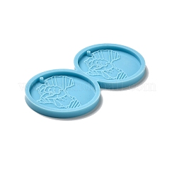 Flat Round with Africa Map & Fist DIY Pendant Silicone Molds&nbsp;LS-SIMO-H004-05