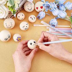 Natural Wooden Round Ball&nbsp;WOOD-PH0001-17-WH