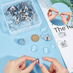 DIY Oval Glass Finger Ring Making Kit&nbsp;STAS-UN0032-80