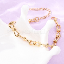 304 Stainless Steel Bowknot Link Chain Bracelets for Women&nbsp;BJEW-F529-08G