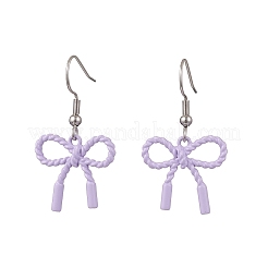 5 Pairs 304 Stainless Steel & Spray Plating Alloy Bowknot Dangle Earrings&nbsp;EJEW-JE06639