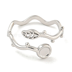 Non-Tarnish 304 Stainless Steel Cuff Finger Ring Components&nbsp;STAS-P365-28P