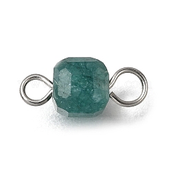 Natural Colorful Tourmaline Faceted Table Cut Cube Links Connector Charms&nbsp;PALLOY-JF04368-02