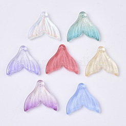 Transparent Spray Painted  Glass Pendants&nbsp;X-GLAA-S190-009A