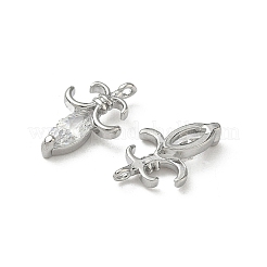 Brass Micro Pave Clear Cubic Zirconia Pendants&nbsp;KK-A280-13P