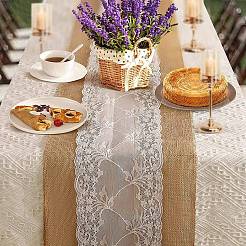 Jute Cloth & Lace Table Runners&nbsp;HULI-PW0002-131B