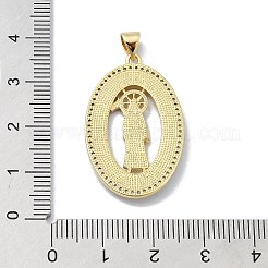Brass Micro Pave Clear Cubic Zirconia Pendants&nbsp;KK-A221-04G