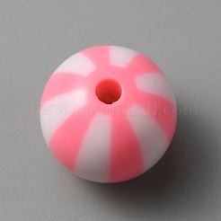 Opaque Acrylic Striped Beads&nbsp;SACR-WH0009-10B