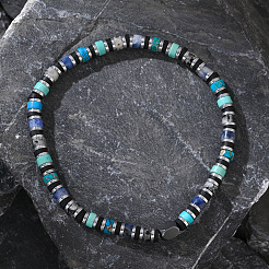 Bohemian Natural & Synthetic Gemstone Beads Stretch Bracelets for Men&nbsp;IV9628
